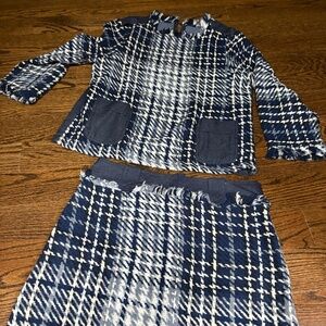 Zara like new tweed skirt and top set size M